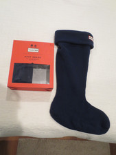 New in Box  HUNTER Size L Navy Blue Fleece TALL Boot Socks