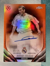 2023-24 Topps Chrome UCC Zinedine Zidane Orange Refractor Auto 08/25 #CA-ZZ