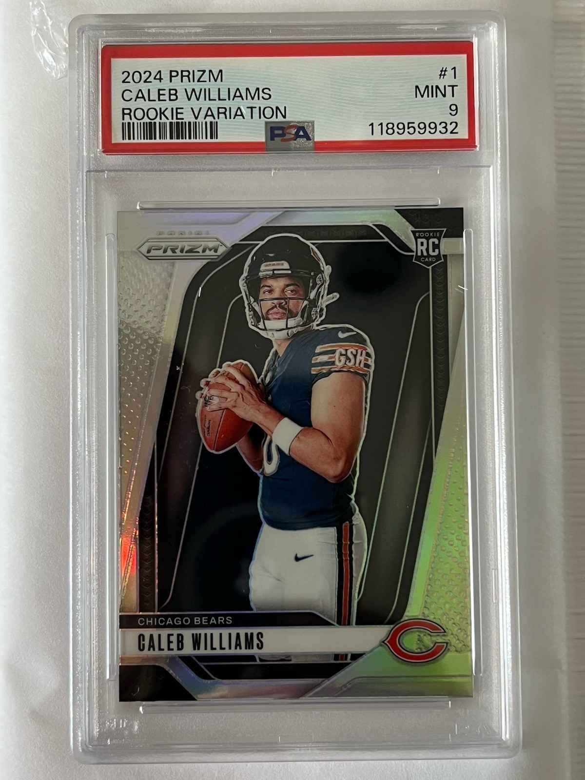 2024 PANINI PRIZM ROOKIE VARIATION #1 CALEB WILLIAMS PSA 9 view 1