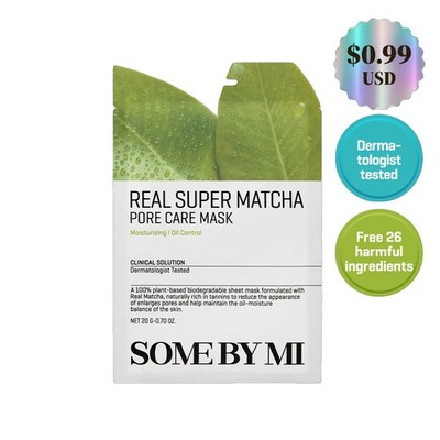 SOME BY MI Real Super Matcha Pore Care Mask Sheet 1P | pore care