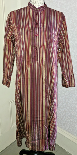 Laurence Tavernier (Yves Delorme) striped long cotton nightshirt, ladies' sz M