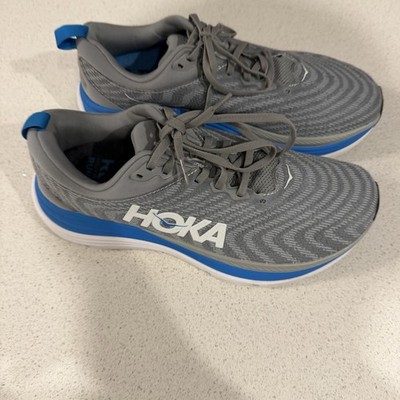 Hoka Gaviota 5 Shoes Mens 9.5 Wide 2E Grey Blue Athletic Running Sneakers