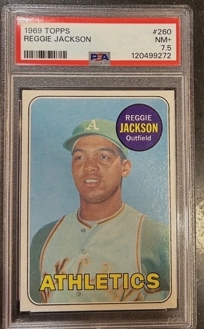 1969 Topps HoF Reggie Jackson RC Rookie #260 Oakland Athletics NM+ PSA 7.5