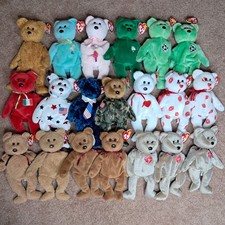 Lot Of 20 Vintage TY Beanie Babies Misc Teddy Bear With Tags See Info 