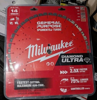 Milwaukee 49-93-7540 14in Diamond Ultra Segmented Turbo Blade NEW