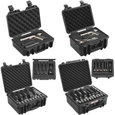 Uimoso Hard Pistol Cases with Pre-cut PU Foam/lining Lockable for 1/2/5/6 Pistol