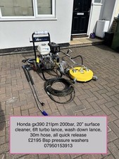 Honda GX390 Pressure Washer and Surface Cleaner with Turbo Lance