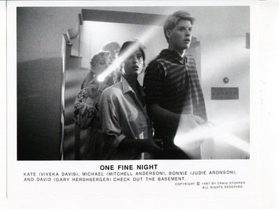 One Fine Night-Mitchell Anderson-Judie Aronson-8x10-B&W-Still