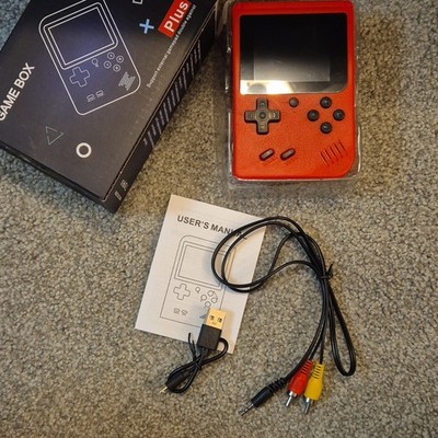 Game Box Plus Handheld Console Red Backlit Screen Rechargeable Battery TV Out