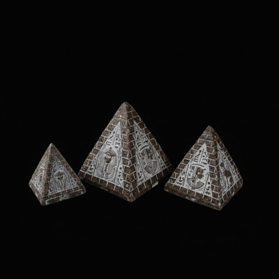 Unique Egyptian Pyramids Set of 3 - Khufu Khafre Menkaure Stone Carving Art