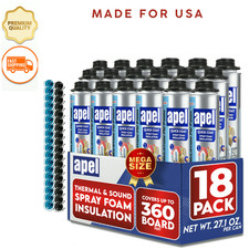 apel Spray Foam Insulation - (18x 32.80 oz./ 360 Bd ft) Self Expanding Polyuret