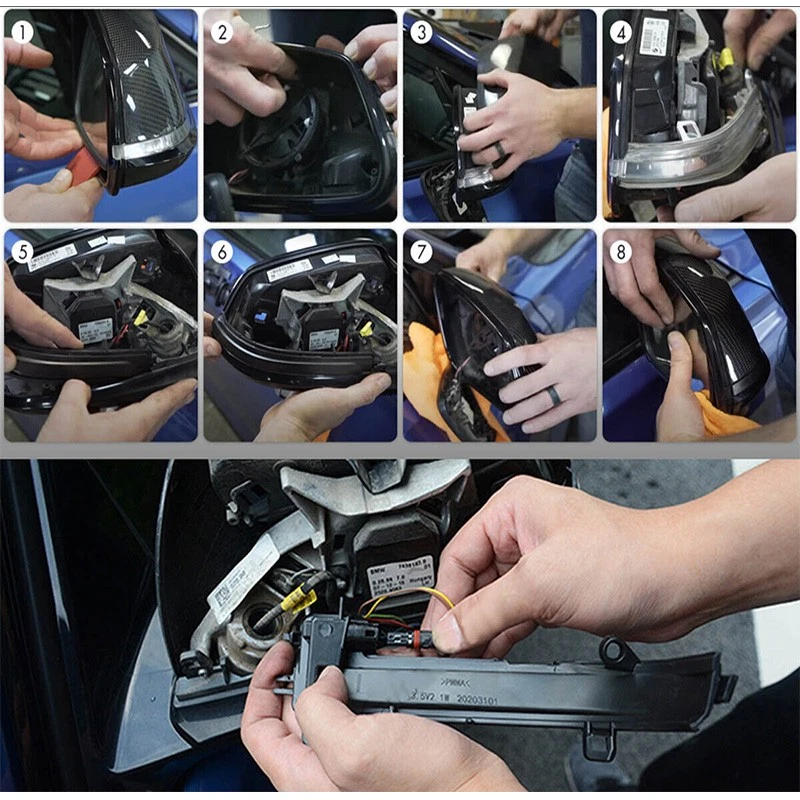 Luz secuencial de espejo de señal de giro ahumada para BMW F20 F30 F33 F34 F32 328i 325i Foto 2 de 4