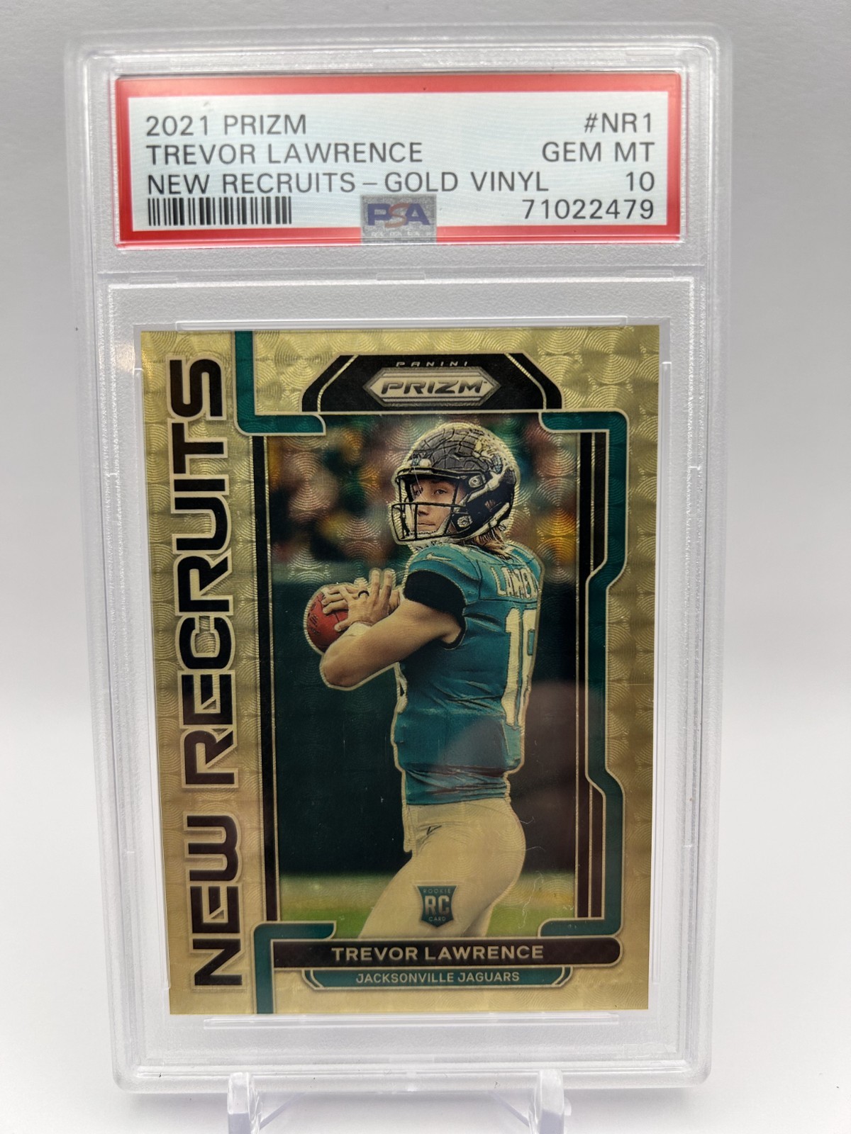 Trevor Lawrence Panini Prizm New Recruits #NR1 Gold Vinyl