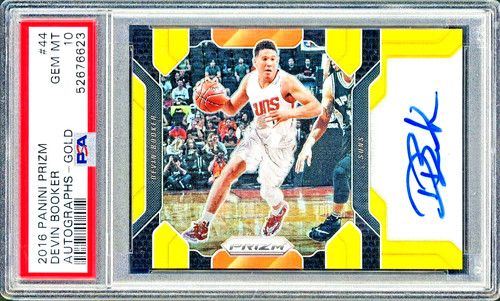 Devin Booker [Gold] #44 2016 Panini Prizm Autographs card