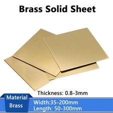 Brass Sheet H62 Solid Metal Panel Thick 0.8mm-3mm Foil Plate 35x50mm-200x300mm