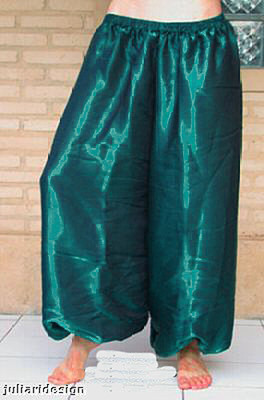 Harem Pants Belly Dance Dark Turquoise w/ Turquoise Glow