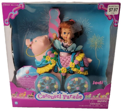 Kid Kore Carousel Parade Jodi Doll and Pig 1999 New 6in Girl Doll Purple Eyes