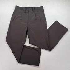 Autobahn Pants Mens 34 Green/Brown Straight Leg Stretch Golf Racing Driving
