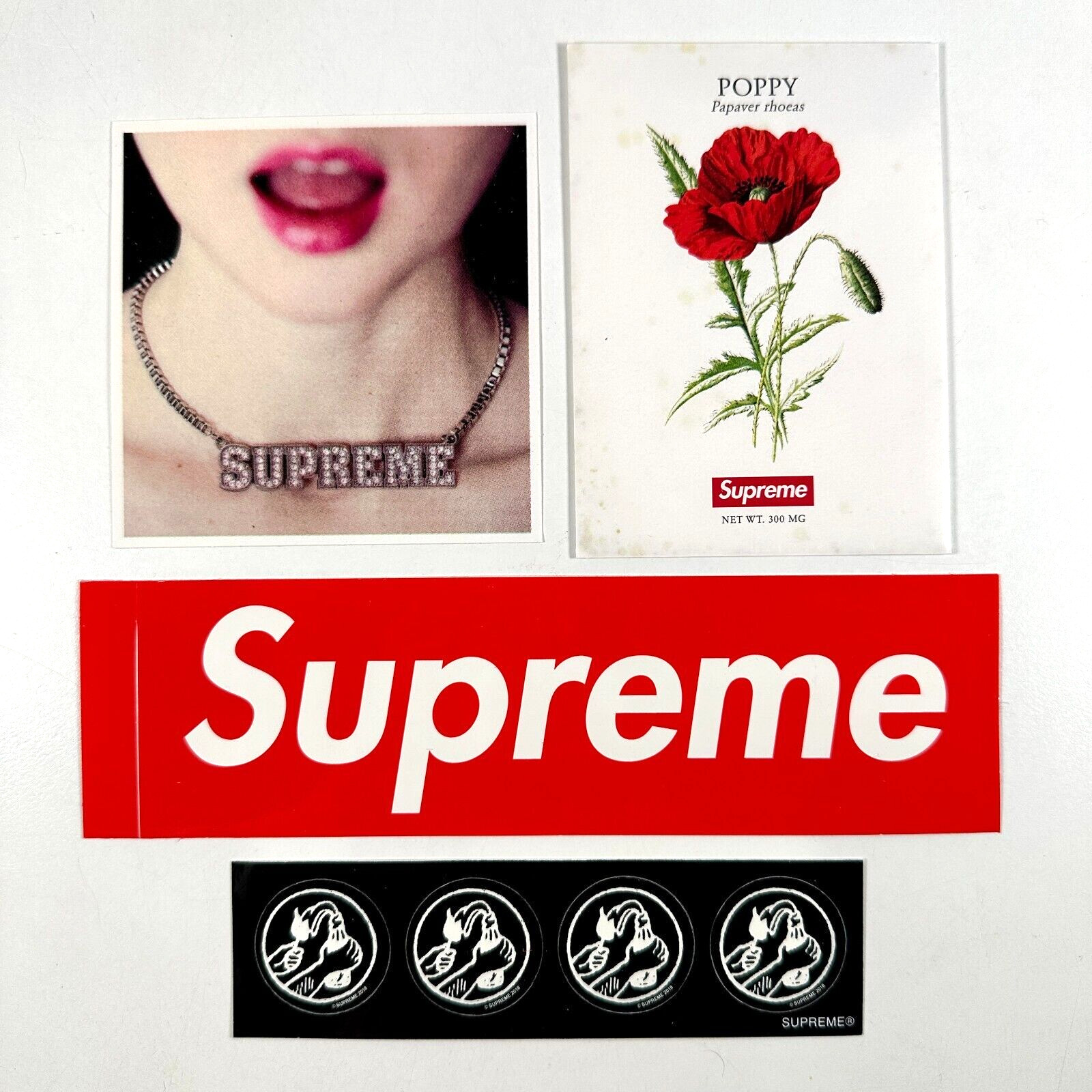 Набор наклеек с логотипом Supreme Necklace Poppy Seeds Papaver Rhoeas Red Box - SS18 3190₽