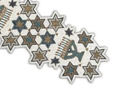 Hanukkah Beads Table Runner Candles Design Table Runner Luxury Tableware 13X36In