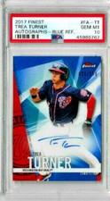 2017 Finest Trea Turner Autographs - Blue Refractor PSA 10  /150