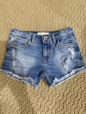 Zara Girls Collection Ripped/Frayed Blue Denim Shorts - Size 5