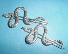 Set of 2 Punk Style Golden Snake Hair Clips