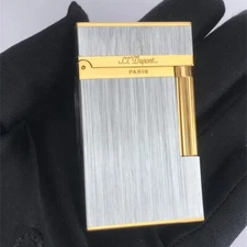 For Memorial S.T Dupont Lighter PING Sound Gas Refillable Brushed&Adapter LL-D4