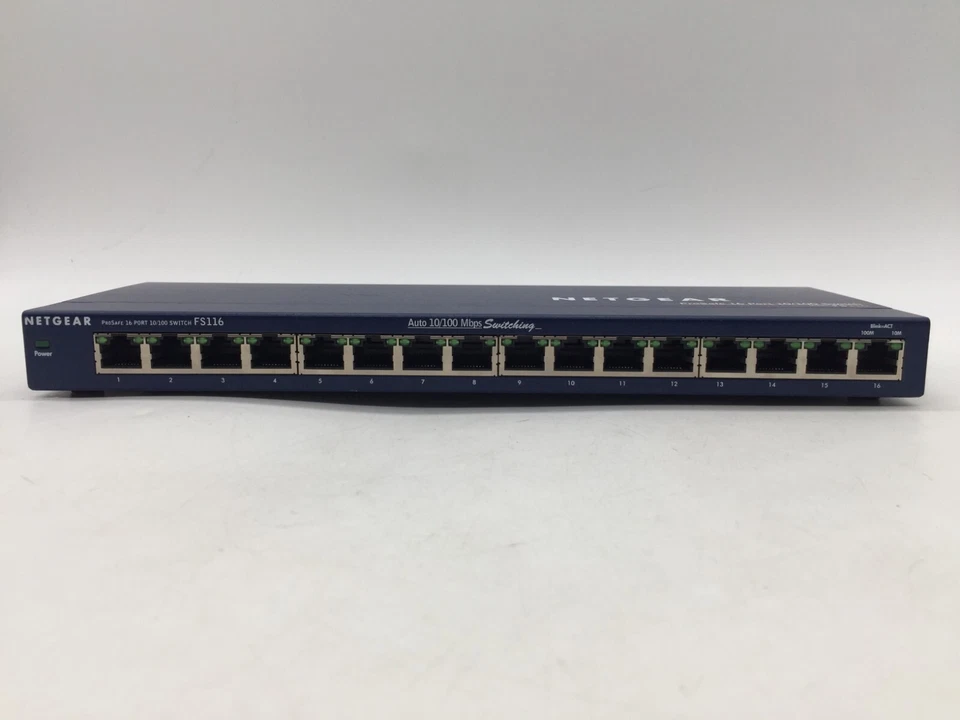 NETGEAR 16 Port 10/100 Mbps Switch FS116 w/ Power Supply FREE S/H - Image 3 of 4