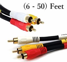 Composite RCA Cable Yellow Video White Red Stereo Audio AV RG-59 Cord for DVD TV