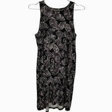 ATHLETA Women Santorini Dress Size L Leaf Print Sleeveless Stretch Athletic