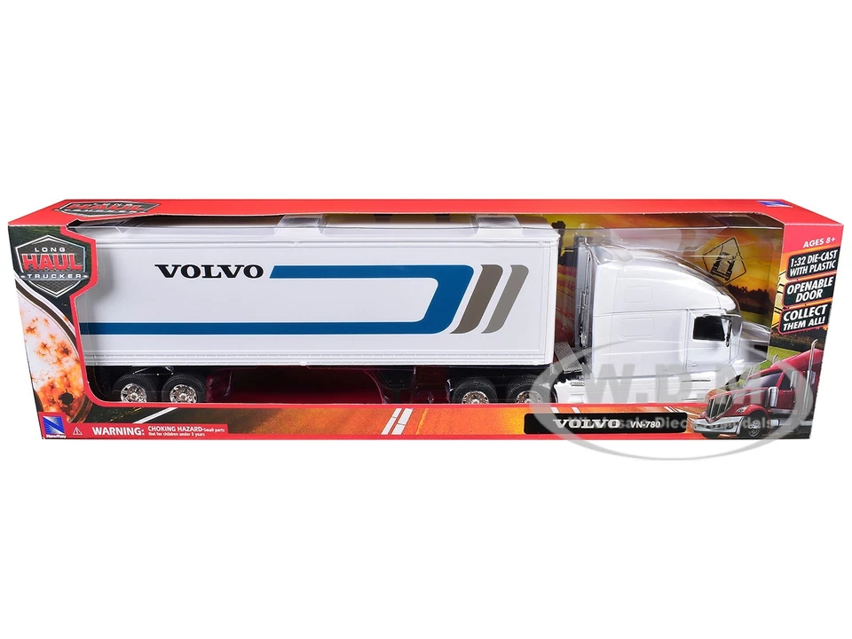 沃尔沃 VN-780 卡车 带DRY VAN拖车 白色 1/32 压铸模型 全新 RAY 14213 出品 — 第 3/3 张图片