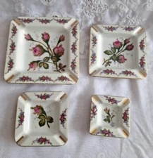 Vintage Graduated Nesting Set Of  Porcelain Ashtrays Made In Japan 