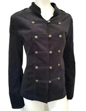 Joe Browns Black Velvet Military Style Jacket Sz 14 Vgc