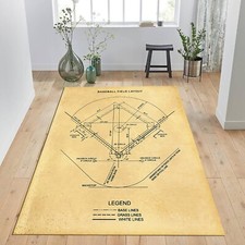 Baseball Field Rug, Baseball Rug, Impressive Mat, Boys Room Decor, Man Cave Rug