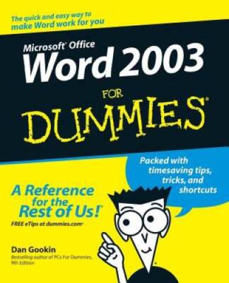 Word 2003 For Dummies - Paperback By Gookin, Dan - ACCEPTABLE