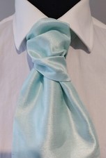 Peppermint Green Men's  Boys Dupion Scrunch Tie Cravats  Handkerchief set