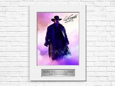 The Undertaker Mark Calaway WWE Wrestler A4 signed Autogramm Foto Display Mount