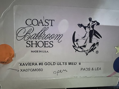 Coast Ballroom Latin Salsa Swing Gold Glitter Dance Shoes Womens Sz 6 - Picture 7 of 7