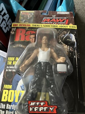 WWE Jakks RAW UNCOVERED JEFF HARDY MOC Wrestling Actionfigur Neu auf Karte S37