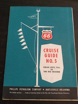 Vintage Phillips 66 Cruise Guide Map #5 Cedar Keys To The Rio Grande MINT