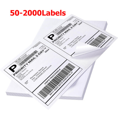 50-1000 8.5 x 5.5 Half Sheet Address Shipping Labels Blank Page Self Adhesive