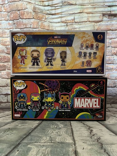 Funko Pop! Marvel Avengers And Marvel Black Light 4 Pack Bundle Fast Shipping - Picture 3 of 8