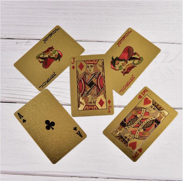 2 Decks Golden spiral Magic Playing Cards Waterproof PVC Poker Table Game  Sets