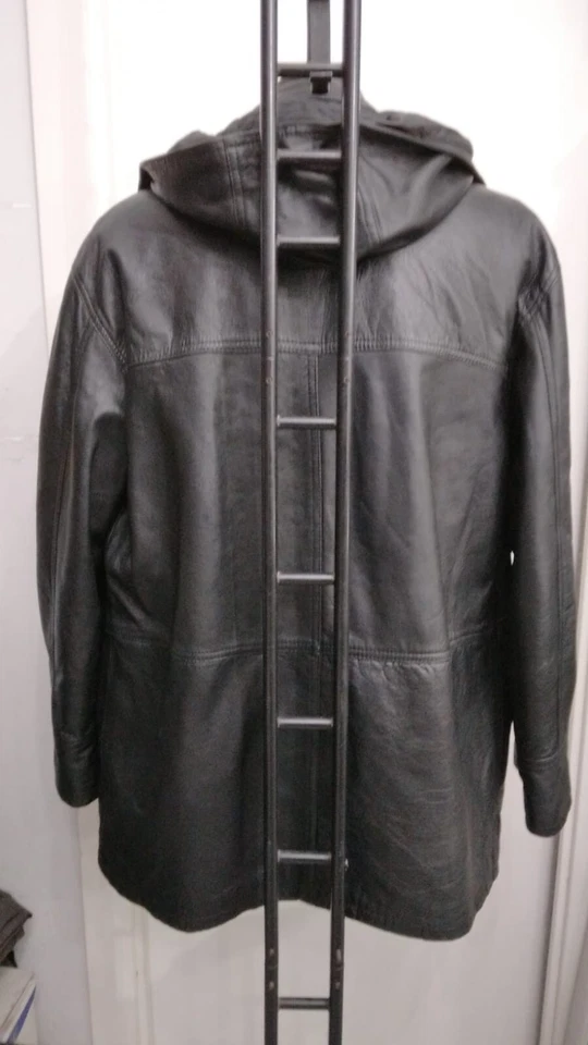 Florence Design Genuine Leather Jacket Used Men Size XL Black XYM897L - Image 3 of 4