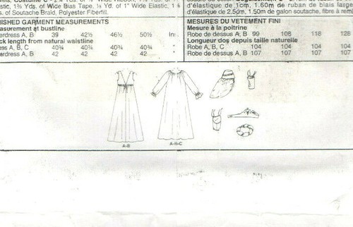 McCalls 9427 Medieval Renaissance Maiden Dress and Acc Costume Pattern S-M - Picture 4 of 5