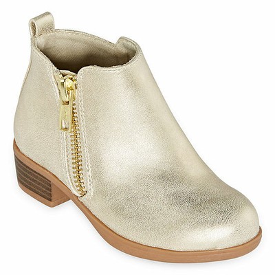 girls gold ankle boots