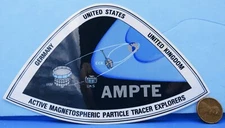 NASA STICKER vtg AMPTE Active MAGNETOSPHERIC Particle Tracer Explorers  - 6"!