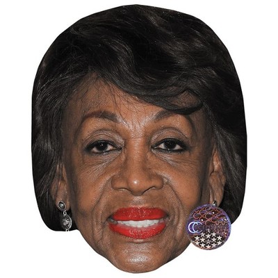 Maxine Waters (roter Lippenstift) großer Kopf. Größer als das Leben Maske.