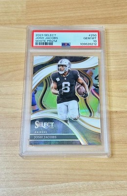 2023 Panini Select Josh Jacobs White Prizm /35 #250 PSA 10 POP 2 RAIDERS PACKERS